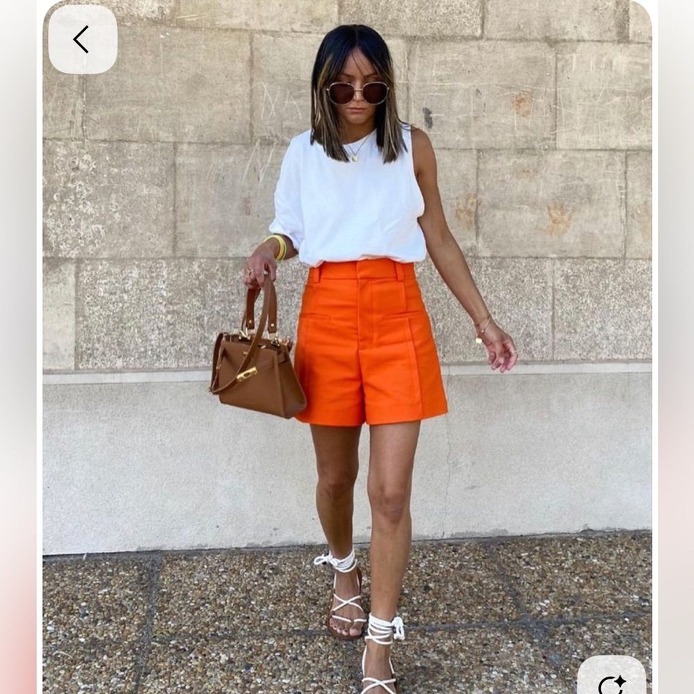 Zara Orange Shorts - Picture 6 of 6